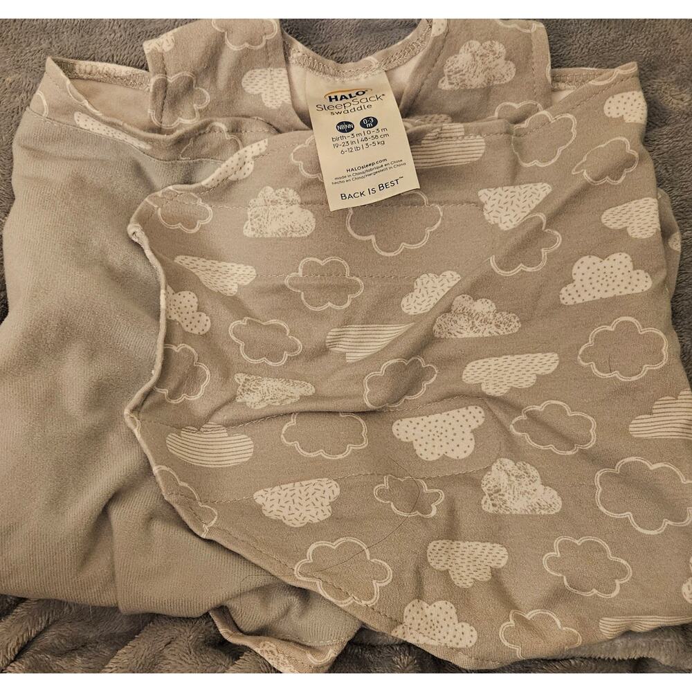 Halo Sleepsack Swaddle - 0-3 Months - Grey Cloud Pattern